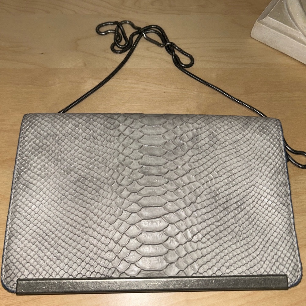 Madewell Gray Leather Bag/clutch